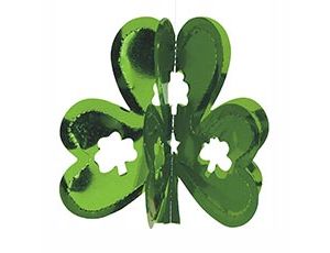 1501-3448 Подвеска Трилистник 3D фольг 10см 8шт/A