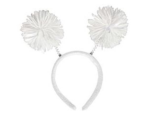 1501-3622 Ободок-антенки Помпоны белые/A