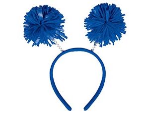 1501-3629 Ободок-антенки Помпоны синие/A