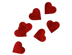 1501-3697 Конфетти Сердца фольг красные 3см 300гр