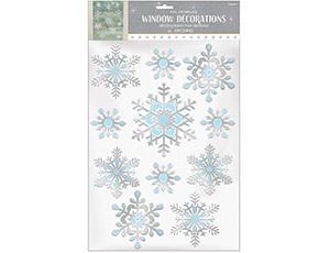 1501-4003 Наклейка н/окно Снежинки фольгир 11шт/A