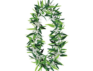 1501-4040 Гавайи Листья зеленые с цветами 101см/A