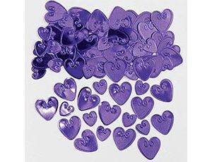 1501-4353 Конфетти Сердца с вензелем фиолет 14гр/A