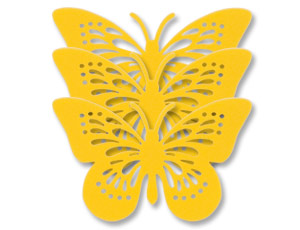 1501-4561 Фигура мягкая Бабочка желтая 17см 5шт