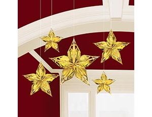 1501-4644 Звезда фольг Голливуд подвесная 3D 5шт/A