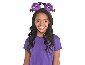 1501-5465 Ободок-помпоны Летучие мышь фиолетовые/А