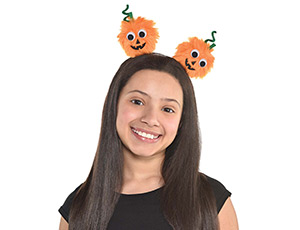 1501-5466 Ободок-помпоны Тыквы оранжевые/А