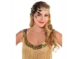 1501-5709 Повязка на голову Голливуд перья/А