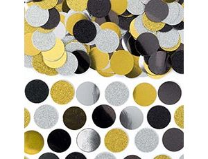 1501-5904 Конфетти Круги сереб/черн/зол блеск 63гр