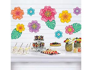 1501-5921 Декор-компл Лето Гибискусы 14-28см 9шт/А