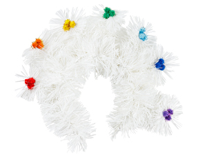 1501-6156 Ободок Елочные игрушки мишура белая