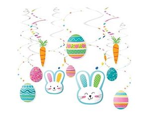 1501-6219 Спираль Зайчики Пасхальные 60см 30шт/А