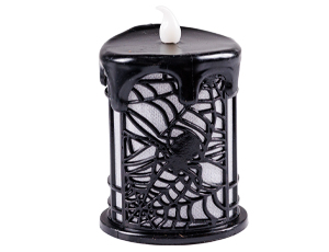 1501-6287 Свеча светодиод HWN Паутина черн 10см/G