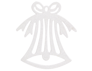 1501-6346 Колокольчик белый глиттер пласт 12см3штG