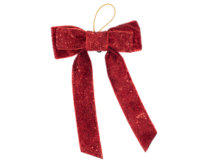 1501-6847 Бант красный с подсветкой 17х11см/G