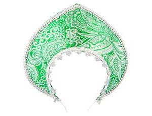 1501-6866 Кокошник-Ободок Узоры зеленый/G