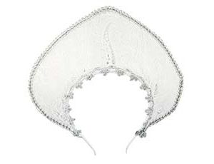 1501-6867 Кокошник-Ободок Узоры серебряный/G