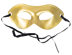 1501-6920 Полумаска золотая пластик/G