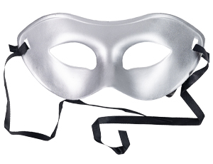 1501-6921 Полумаска серебряная пластик/G