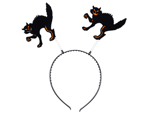 1501-6924 Ободок-антенки Коты черные/G