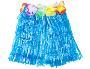 1501-6935 Юбка Гаваи пластик голубая 30см/А