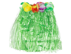 1501-6936 Юбка Гаваи пластик зеленая 30см/А