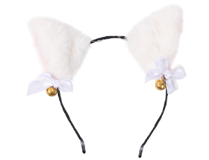 1501-6949 Ободок светящ Ушки кошки аниме белые/G