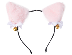 1501-6950 Ободок светящ Ушки кошки аниме розовые/G