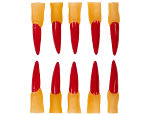 1501-6951 Пальцы ведьмы красные ногти 10шт/G