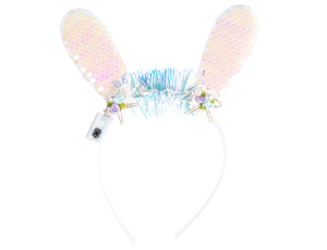 1501-7010 Ободок светящийся Уши Зайца пайетки/G