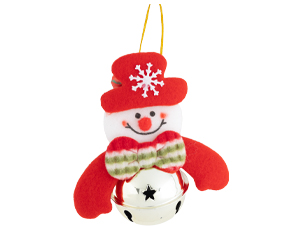 1501-7038 Снеговик с колокольчиком подвесной 11смG