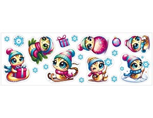 1501-7098 Наклейка Змеи малыши 47х16см