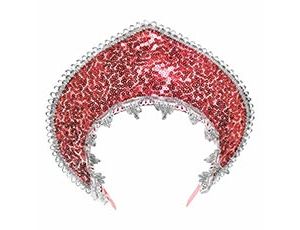 1501-7102 Кокошник-Ободок пайетки красный