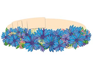 1501-7112 Ободок бум Венок Васильки