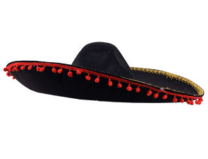 1501-7245 Шляпа Сомбреро черная/G