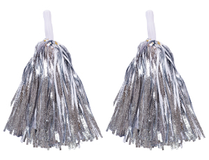 1501-7253 Помпоны для черлидинга серебряные 2шт/G