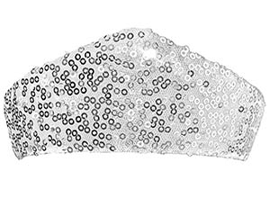 1501-7257 Кокошник-Ободок Стильный пайетки серебро