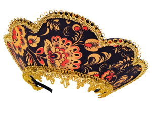 1501-7273 Кокошник-ободок фигурный узоры золотые