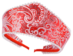 1501-7274 Кокошник-Ободок Стильный жемчуг красный