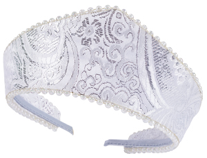 1501-7276 Кокошник-Ободок Стильный жемчуг серебро