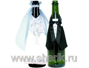 1502-0394 Украшение для бутылок свадебное/A