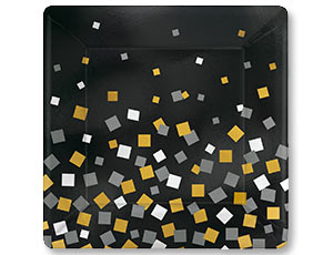 1502-2388 Тарелка Конфетти Голливуд 27см квад 8штА