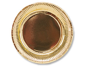 1502-3083 Тарелка фольгирован золотая 23см 6шт/G