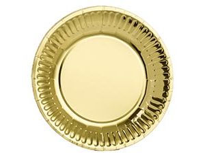 1502-3086 Тарелка фольгирован золотая 17см 6шт/G