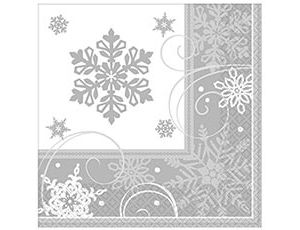 1502-3098 Салфетка Снежинка серебр 25см 16шт/А