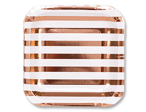 1502-3100 Тарелка фольг розовое золото 17см 6шт/G
