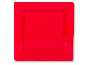 1502-3284 Тарелка пласт Apple Red квад 18см 10шт/A
