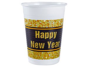 1502-3398 Стакан пласт HNY Ретро 200мл 8шт/Р