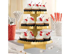 1502-3826 Стойка д/кексов 3 яруса Gold/А