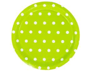 1502-3926 Тарелка Горошек светло-зеленая 23см 6штG